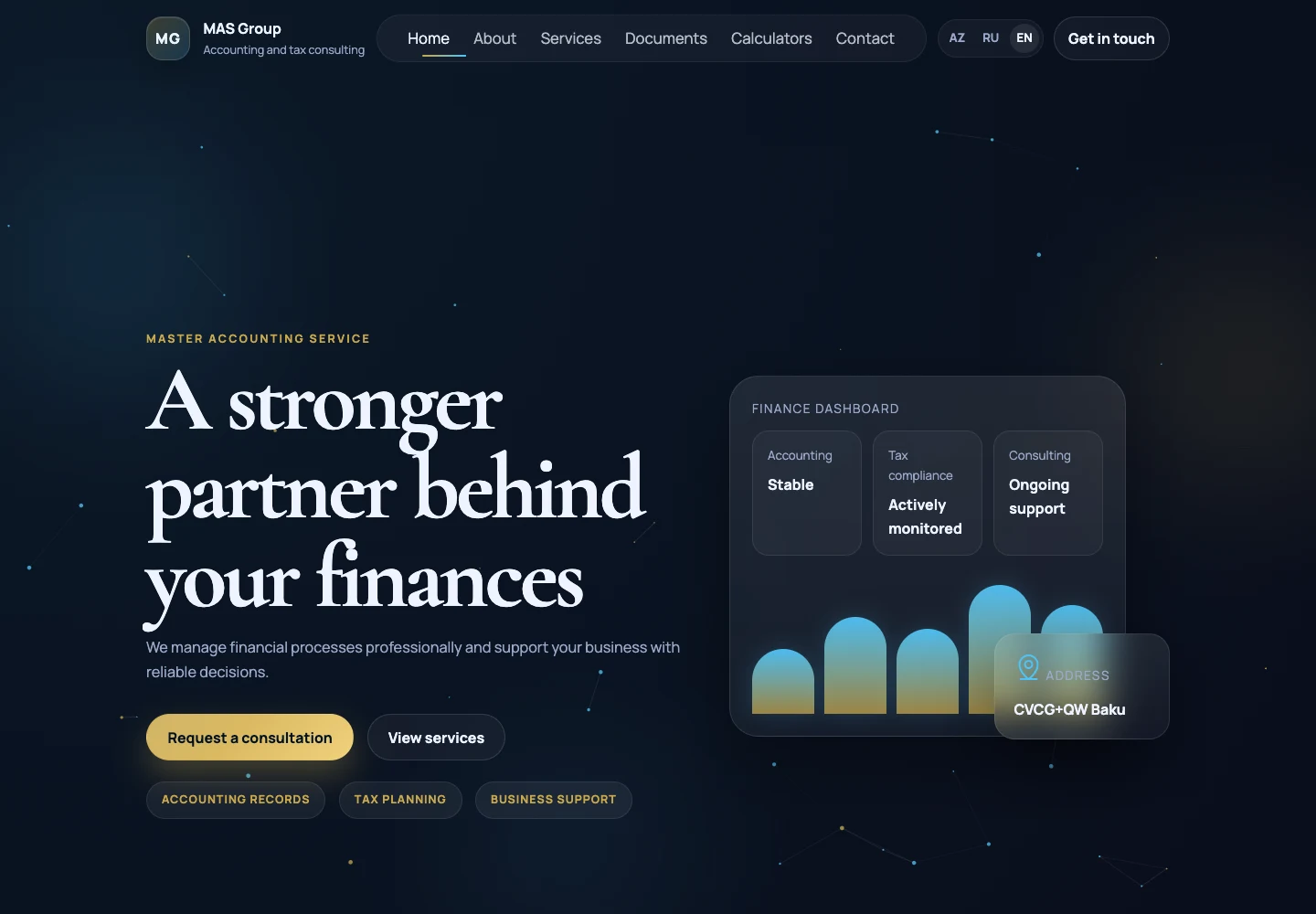 Live English MAS Group homepage for accounting and tax consulting